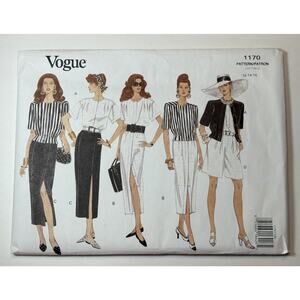 Vogue 1170 Misses Sizes 12 - 16 Dress Top Shirt Shorts Vintage 1993 vn